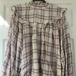 Free People Plaid Blouse